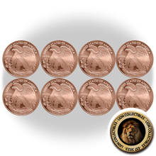 Load image into Gallery viewer, 8x Walking Liberty 1 oz .999 Fine Copper Investment Bullion Rounds USA
