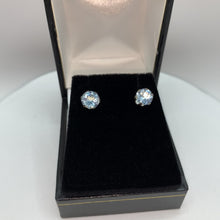 Load and play video in Gallery viewer, 2ct Topaz Blue Luxury Sterling Silver 925 Stud Earrings
