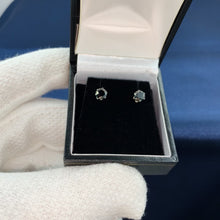 Load and play video in Gallery viewer, 1ct Abyssal Black Moissanite Luxury Sterling Silver Stud Earrings With Box
