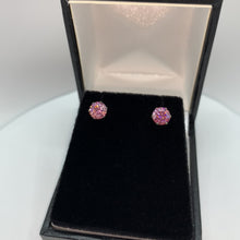 Load and play video in Gallery viewer, 1ct Pink Moissanite Luxury Sterling Silver 925 Stud Earrings
