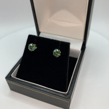 Load and play video in Gallery viewer, 1ct Green Moissanite Luxury Sterling Silver 925 Stud Earrings
